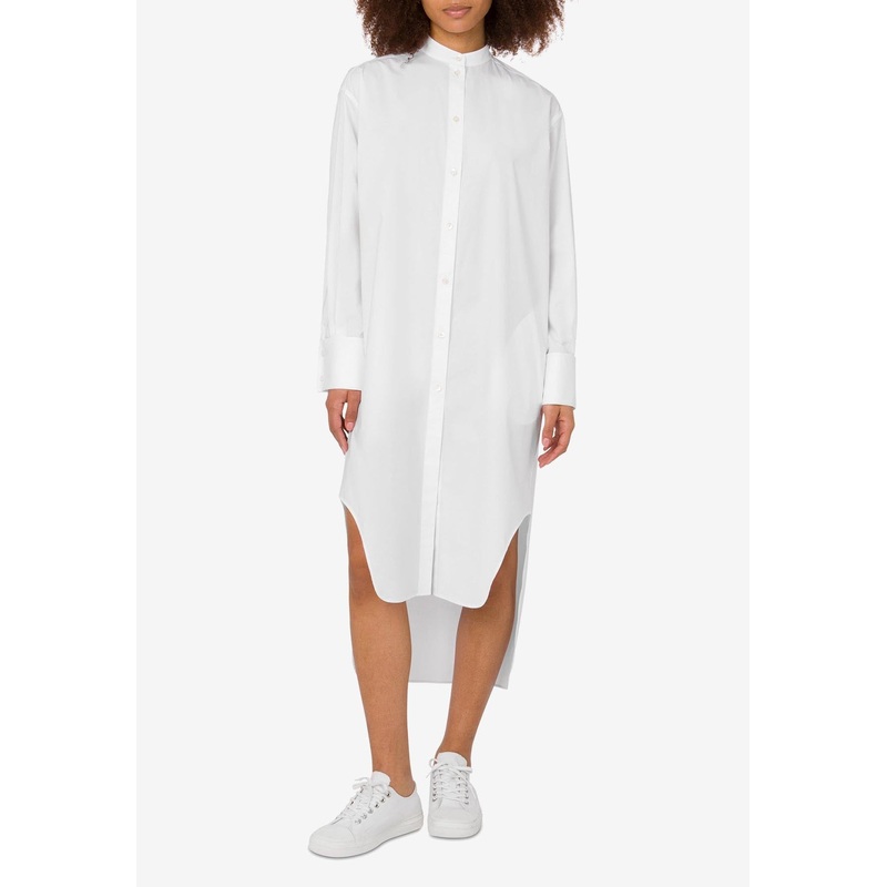 Archival Laurel Wreath Logo High-Low Poplin Dress White wrtwit_IT 38