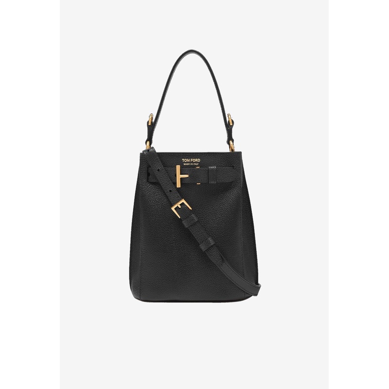 Audrey Mini Grain Leather Bucket Bag Black Onesize