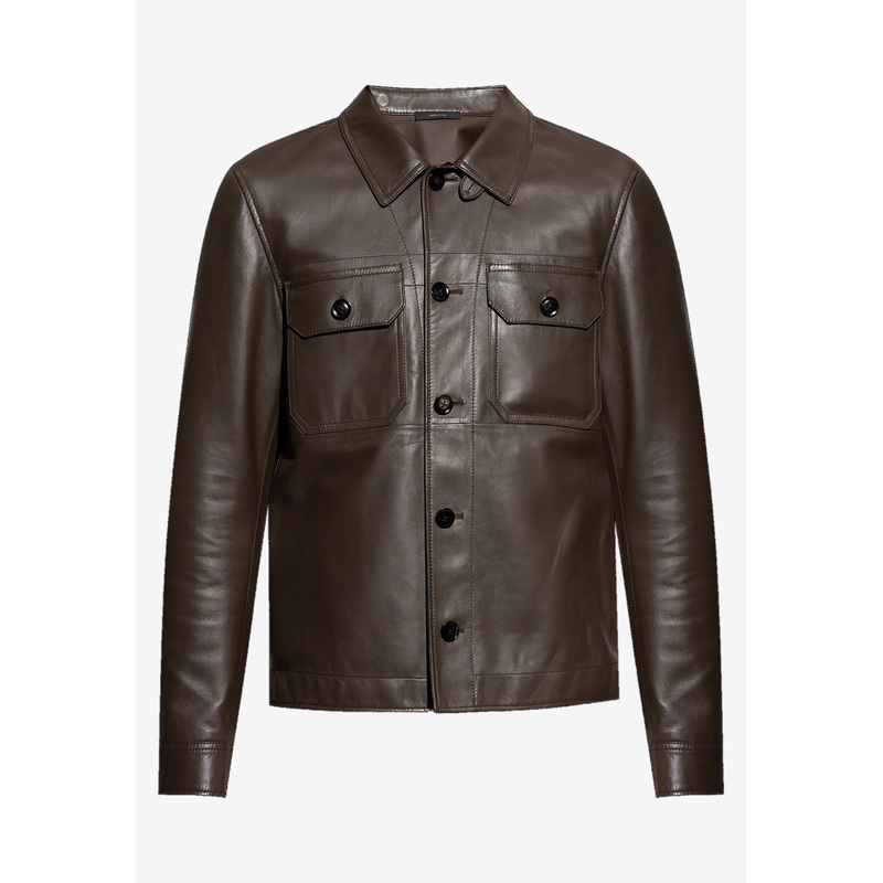 Brown Leather Jacket Brown mrtwit_IT 48