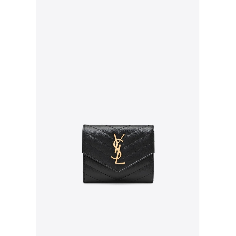 Cassandre Tri-Fold  Leather Wallet Black Onesize