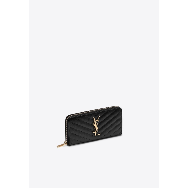 Cassandre Zip-Around Wallet in Quilted Leather Black Onesize