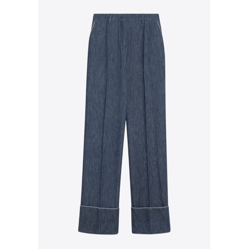 Denim Wide-Leg Pants Blue wrtwit_IT 38