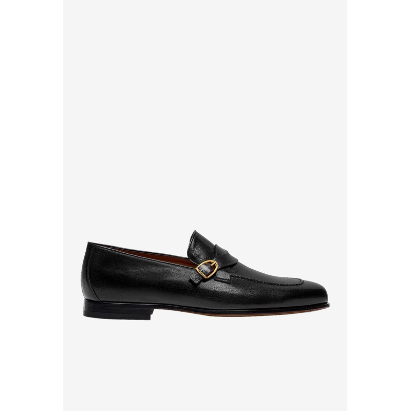 Gigi Twisted-Band Leather Loafers Black mshoeseu_EU 40