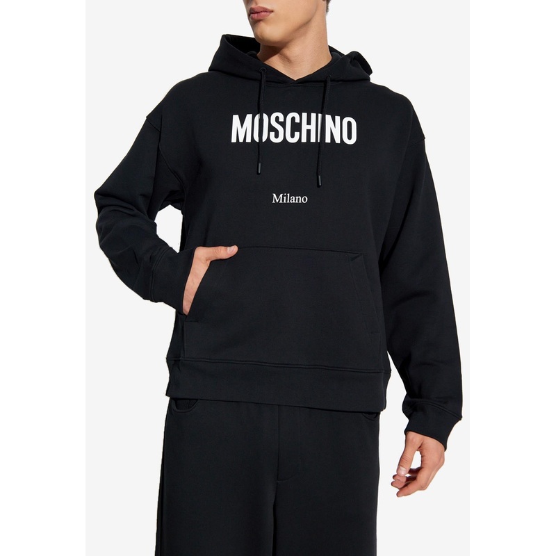 Logo Print Hooded Sweatshirt Black mrtwstd_XS