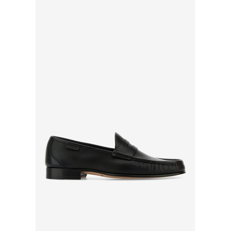 Penny-Slot Leather Loafers Black mshoeseu_EU 40