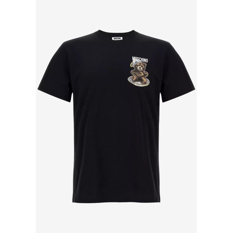 Teddy Logo Print Crewneck T-shirt Black mrtwstd_XS