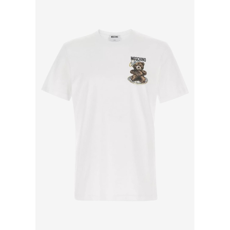Teddy Logo Print Crewneck T-shirt White mrtwstd_XS