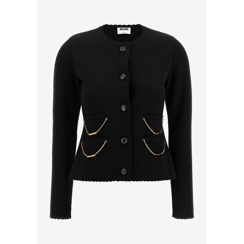 Wool Chain Cardigan Black wrtwit_IT 42