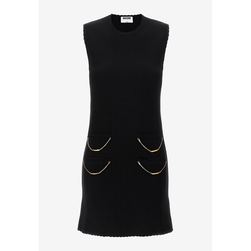 Wool Mini Chain Dress Black wrtwit_IT 40