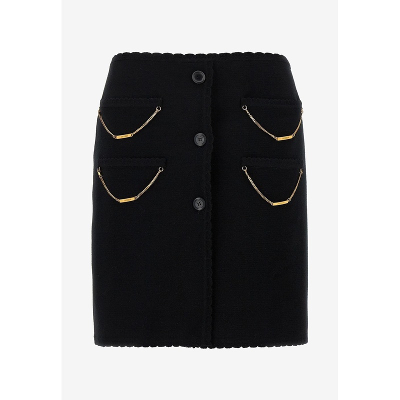 Wool Mini Chain Skirt Black wrtwit_IT 40