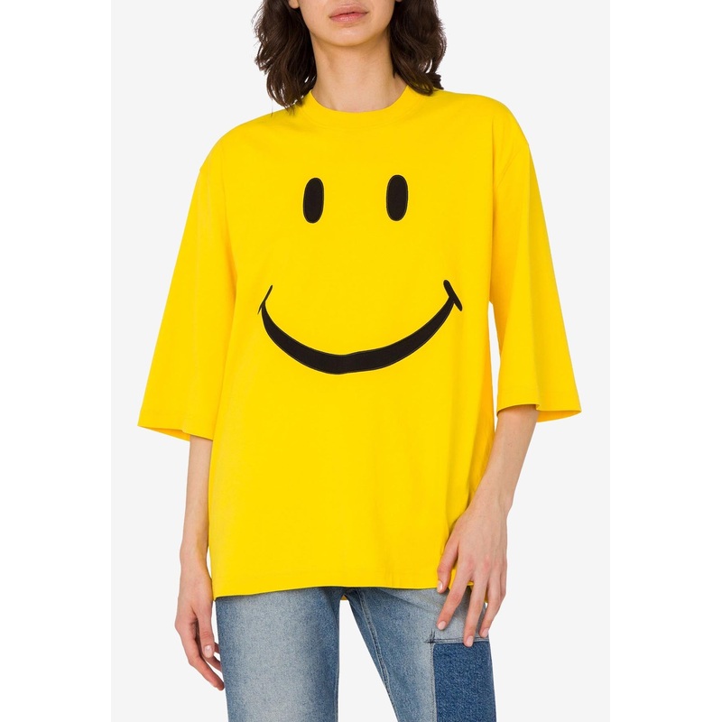 X Smiley Embroidered T-shirt Yellow wrtwstd_XXS