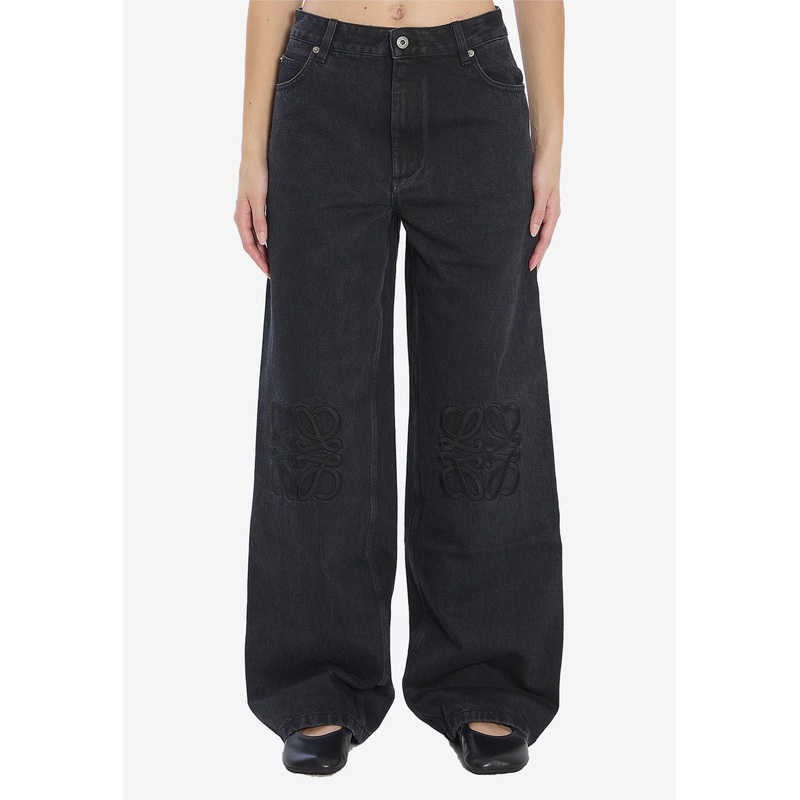 Anagram Wide-Leg Jeans Black wrtwfr_FR 36