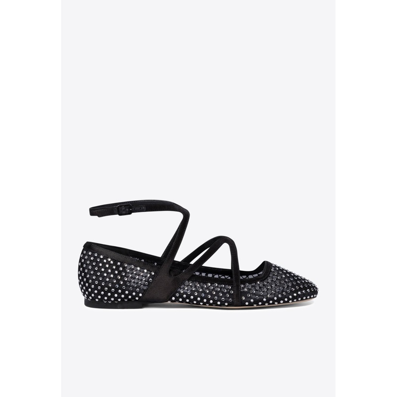 Astoria Crystal Mesh Ballet Flats Black wshoeseu_EU 36