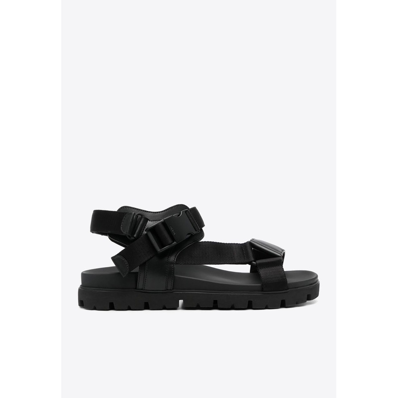 Buckle Fastening Leather Sandals Black mshoesuk_UK 5