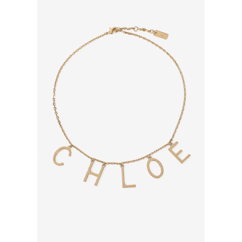 Logo Lettering Chain Necklace Metallic Onesize