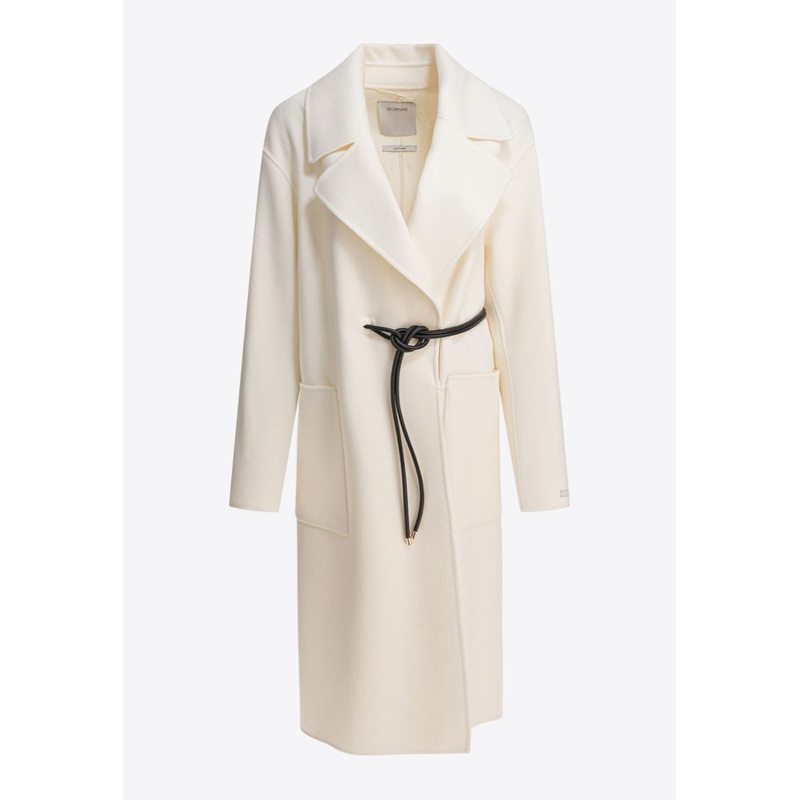 Abate Double-Breasted Wool Coat White wrtwit_IT 38