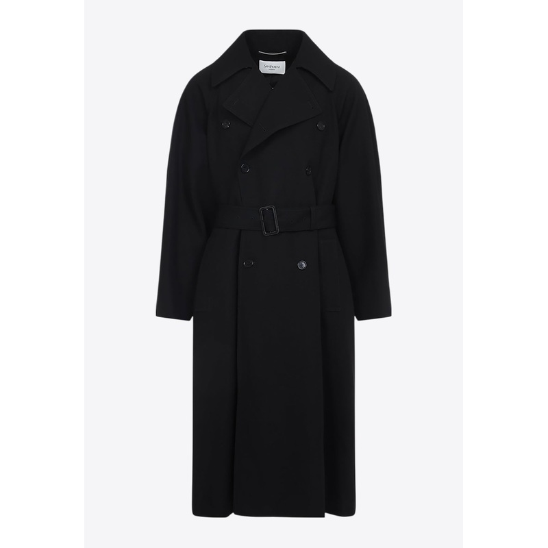 Belted Long Wool Coat Black mrtwstd_1
