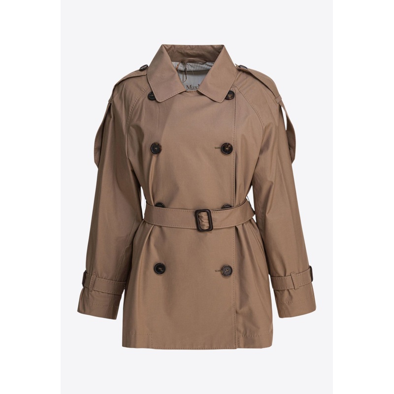 Caroline Double-Breasted Trench Coat Brown wrtwit_IT 40