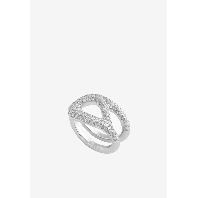 Chaine d’Ancre Punk Ring MM in White Gold with Diamonds White Gold FR 52