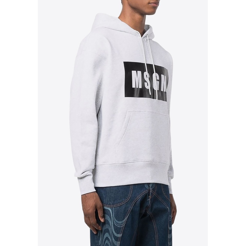 Logo Print Hooded Sweatshirt Gray mrtwstd_S
