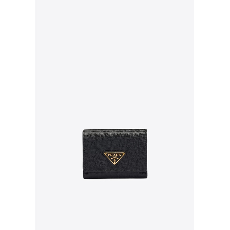 Small Saffiano Leather Wallet Black Onesize