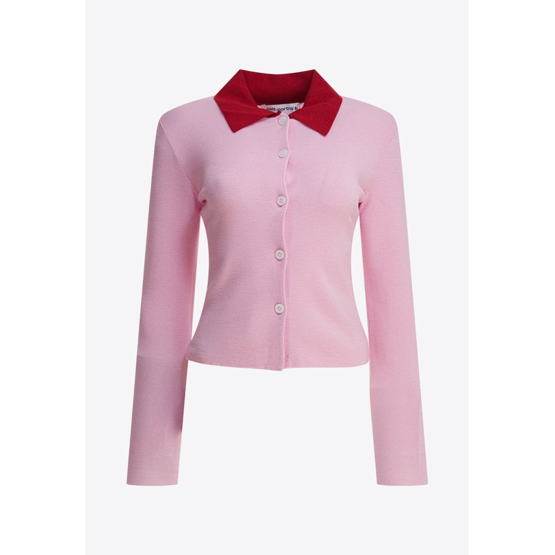 Wool Buttoned Cardigan Pink wrtwstd_S