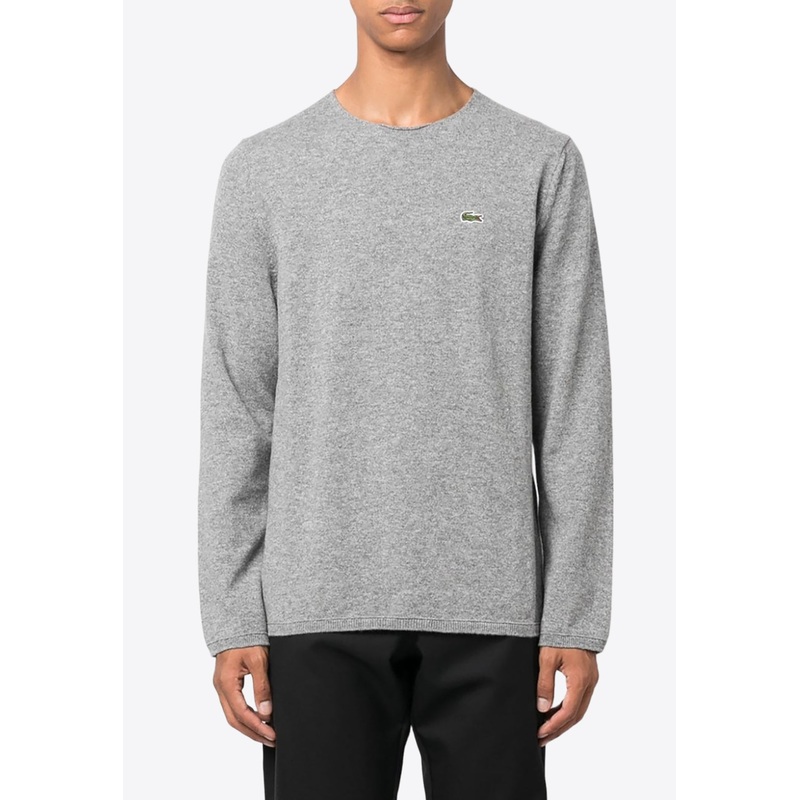 X Lacoste Intarsia Knit Logo Wool Sweater Gray mrtwstd_XS