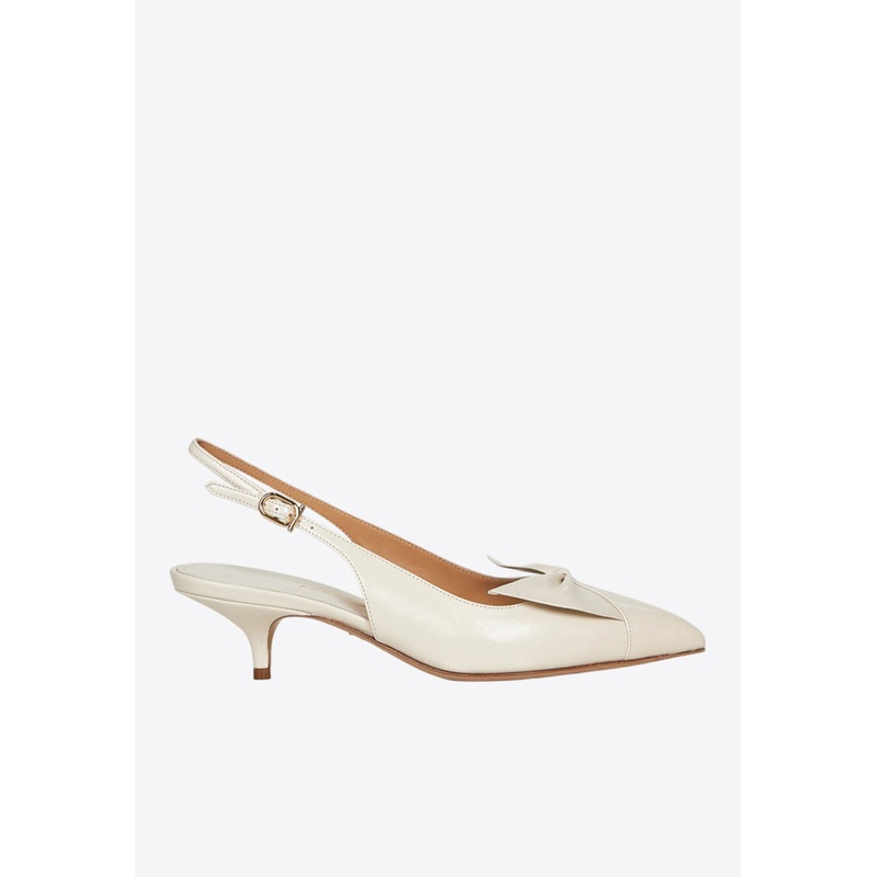 40 Soft Bow Slingback Pumps Ivory wshoesus_US 6