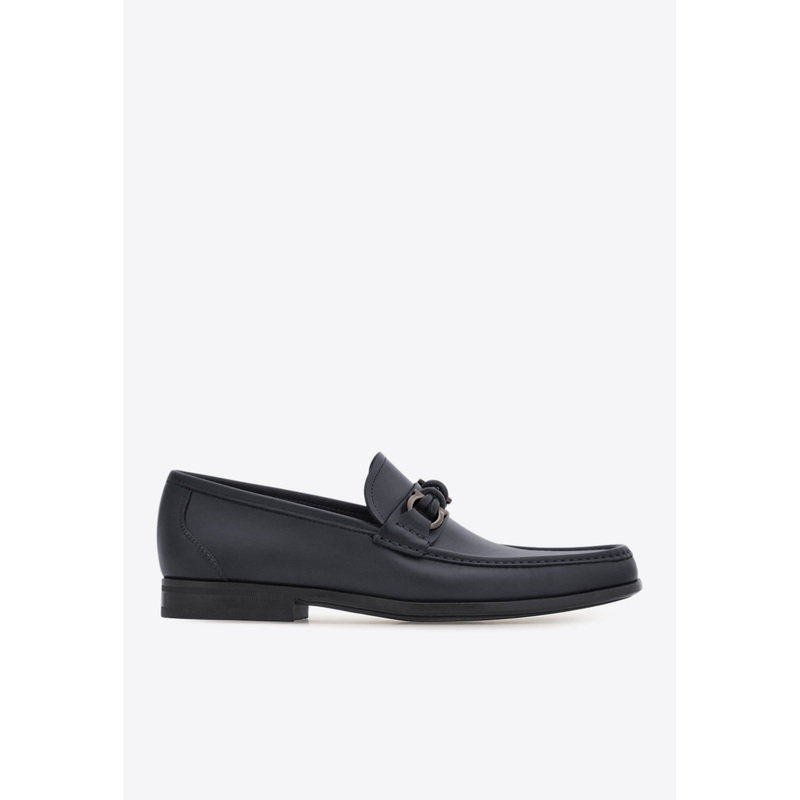 Alain Gancini Calf Leather Loafers Navy mshoesus_US 6.5