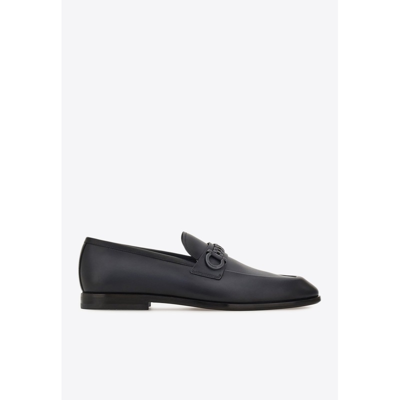 Antigua Gancini Leather Loafers Gray mshoesus_US 6.5