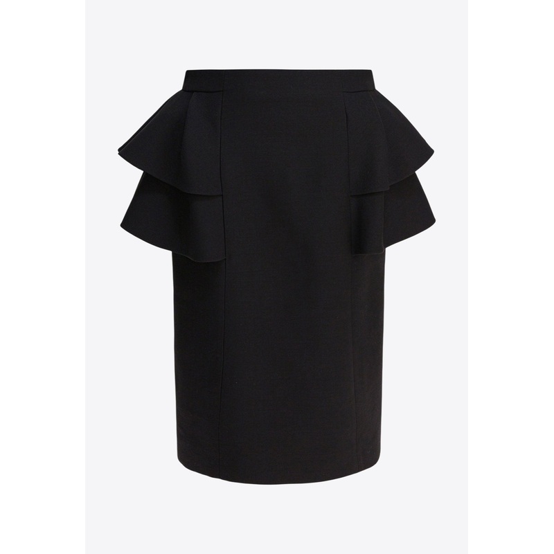 Crepe Couture Ruffled Skirt Black wrtwit_IT 44