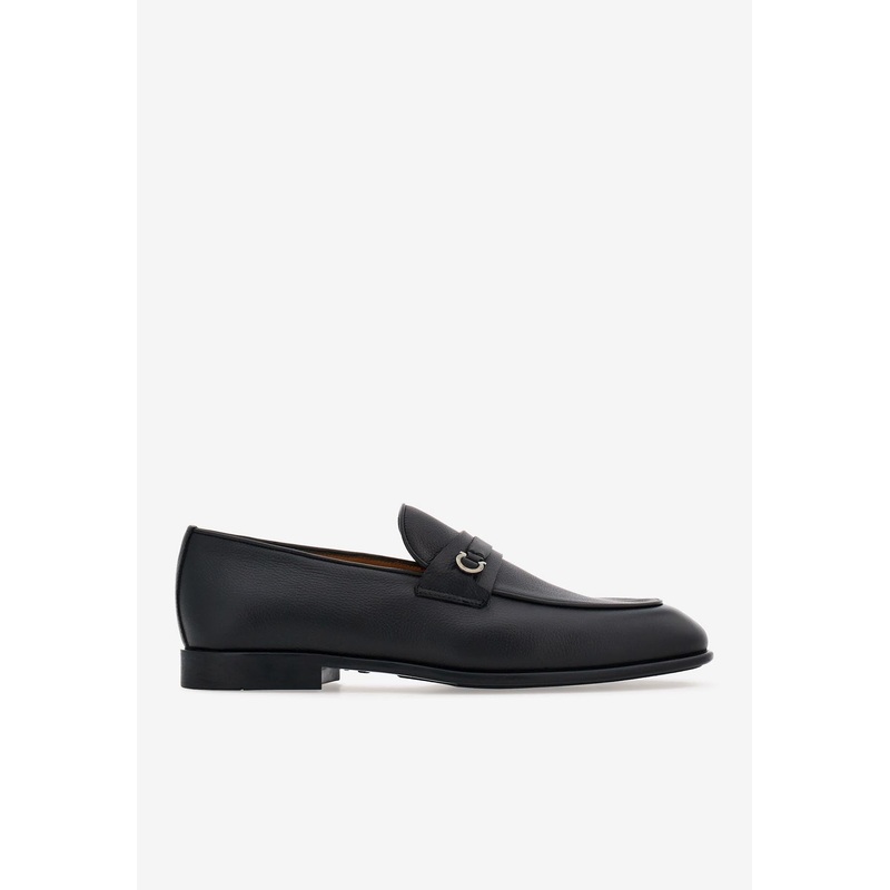 Desio Gancini Leather Loafers Black mshoesus_US 6