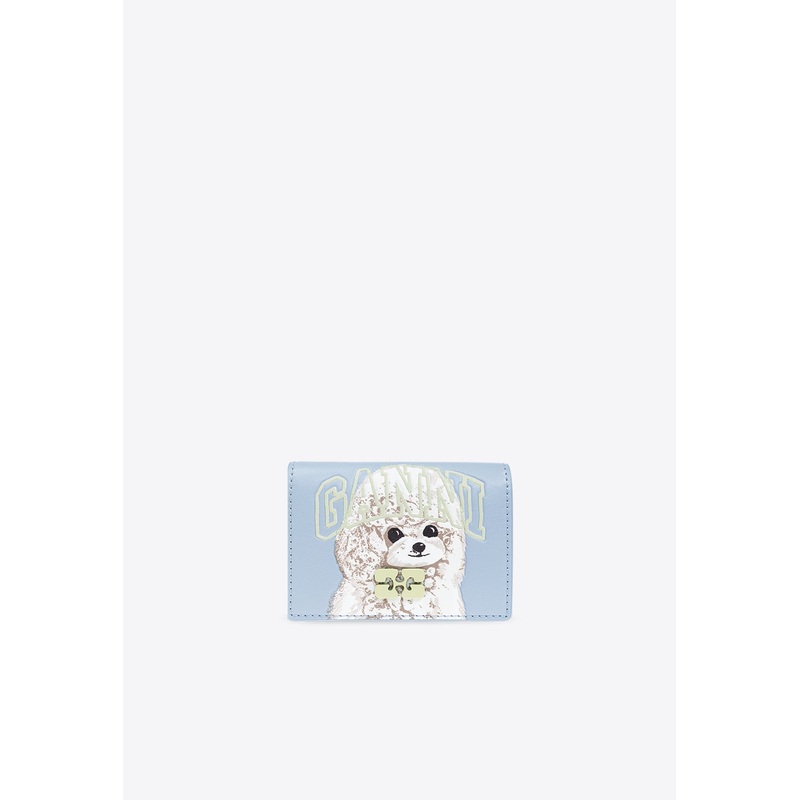 Dog Print Cardholder Light Blue Onesize