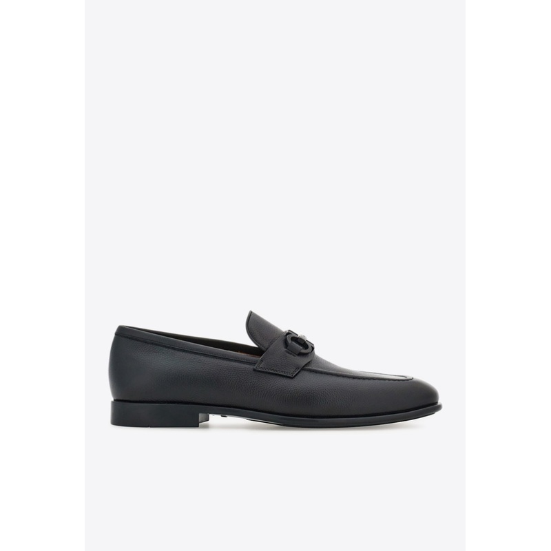 Foster Gancini Ornament Leather Loafers Black mshoesus_US 6