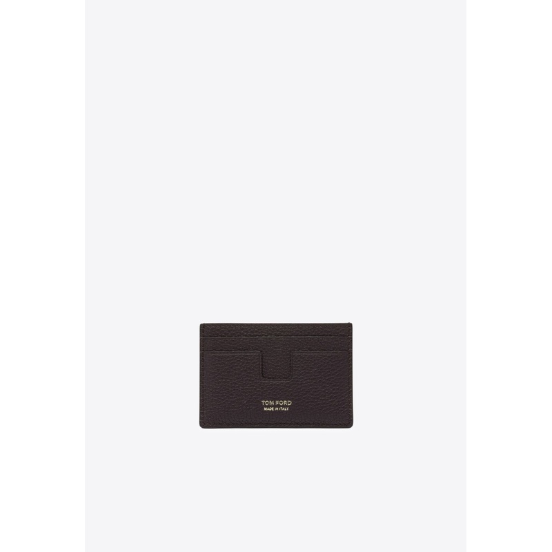 Stamp Logo T-line Leather Cardholder Bordeaux Onesize