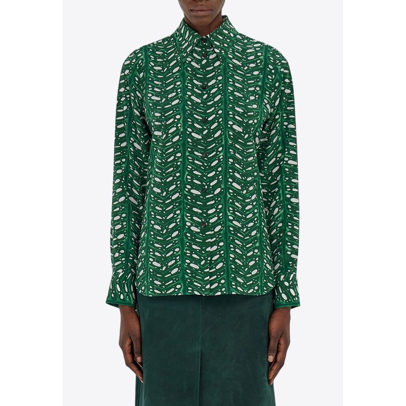 Tropical Forest Button-Up Shirt Green wrtwit_IT 40