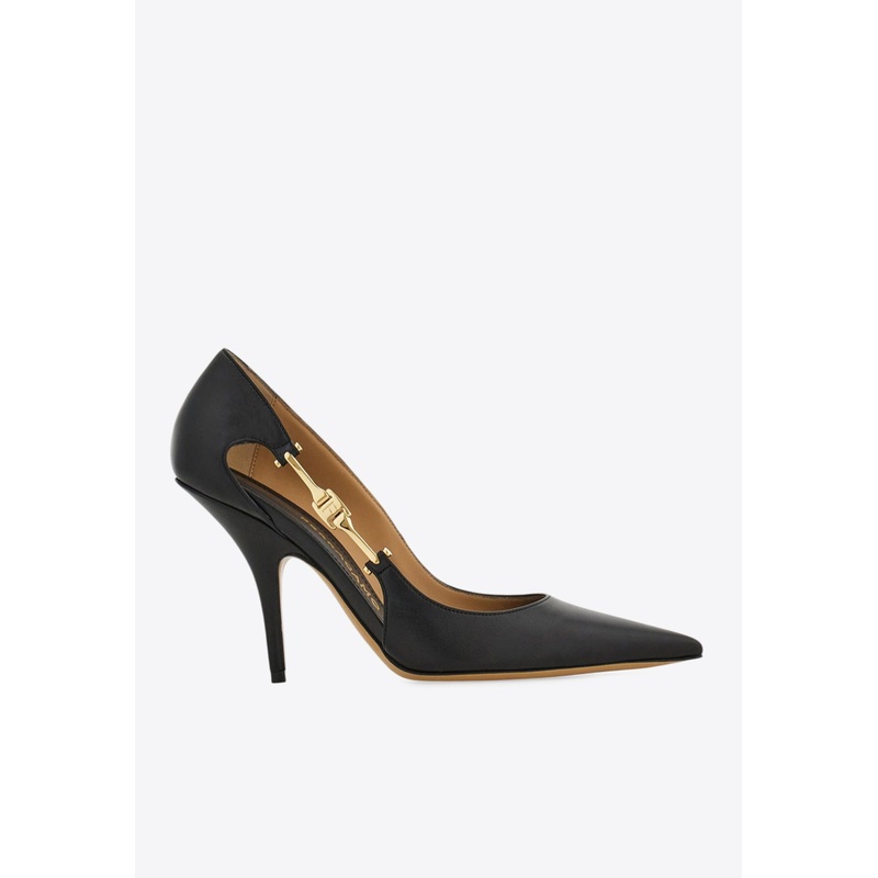 Tulip 95 F Buckle Leather Pumps Black wshoesus_US 5.5