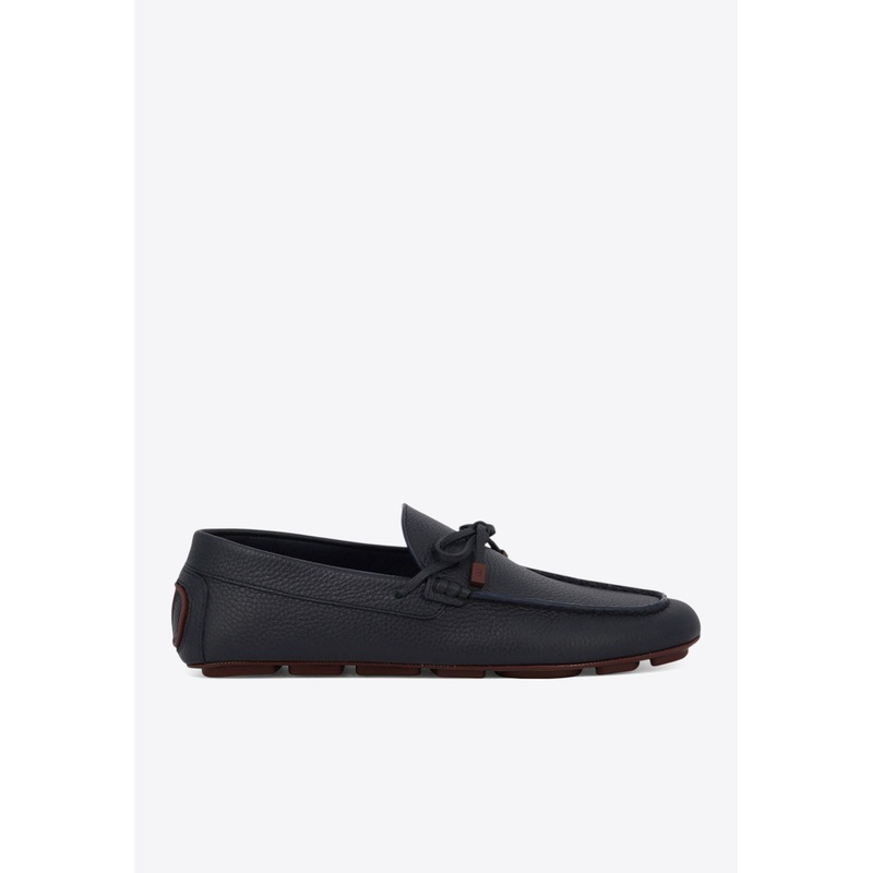 VLogo Signature Leather Driving Shoes Blue mshoeseu_EU 40