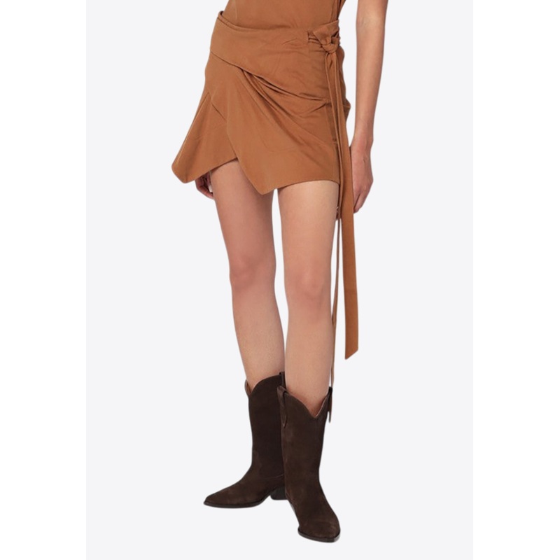 Berenice Wrap Mini Skirt Caramel wrtwstd_XS