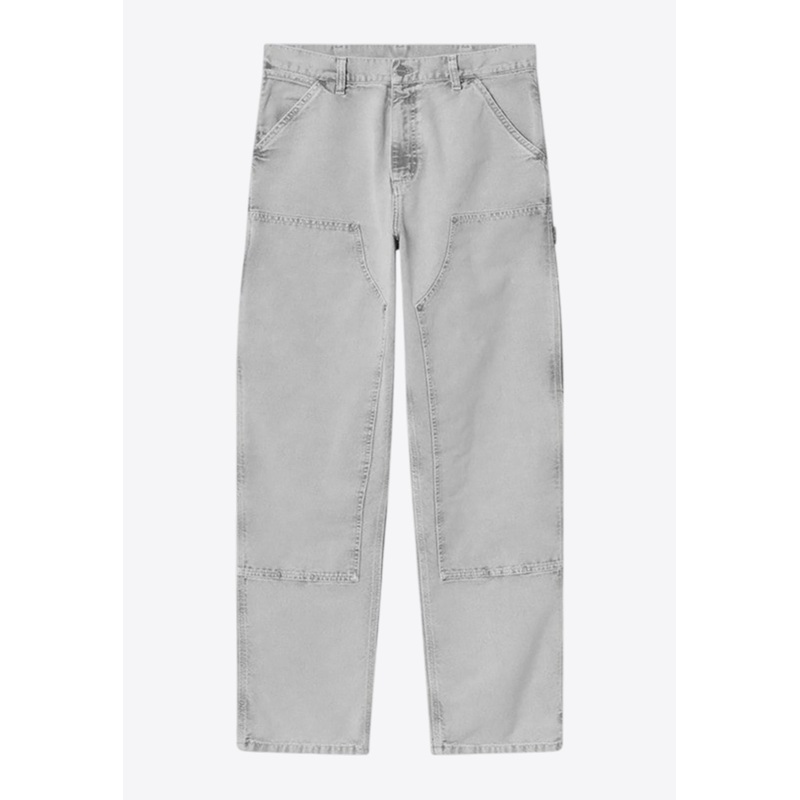 Double Knee Straight Washed Jeans Gray mrtwbottoms_30