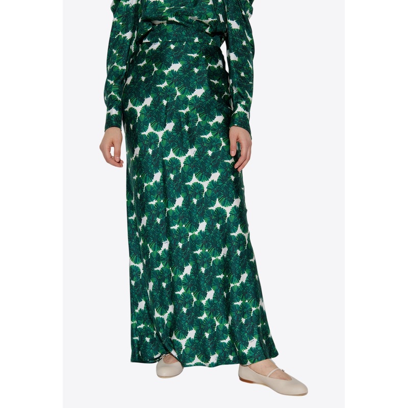 Recital Printed Silk Maxi Skirt Green wrtwit_IT 38