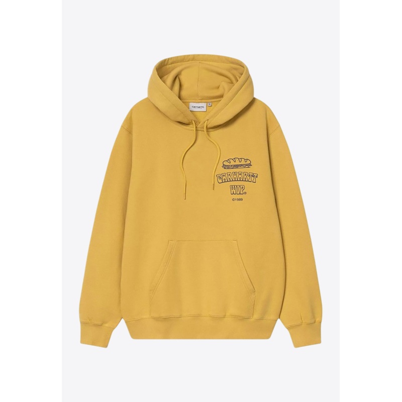 Sandwich Logo Print Hooded Sweatshirt Yellow mrtwstd_S