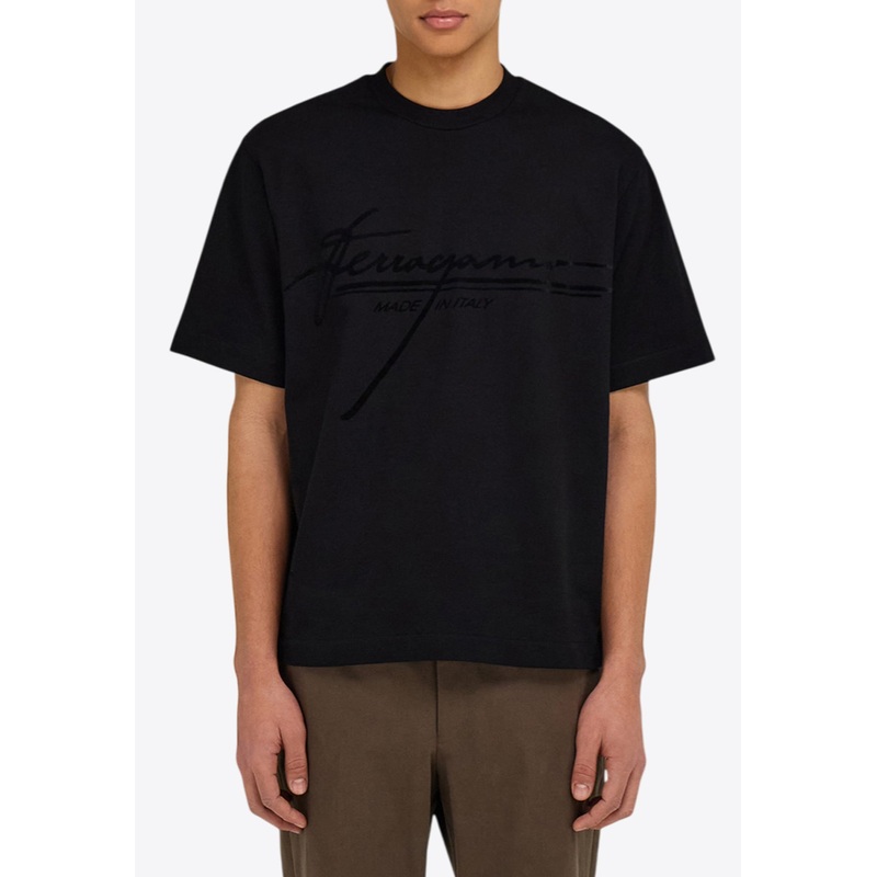 Signature Logo Print T-shirt Black mrtwstd_S