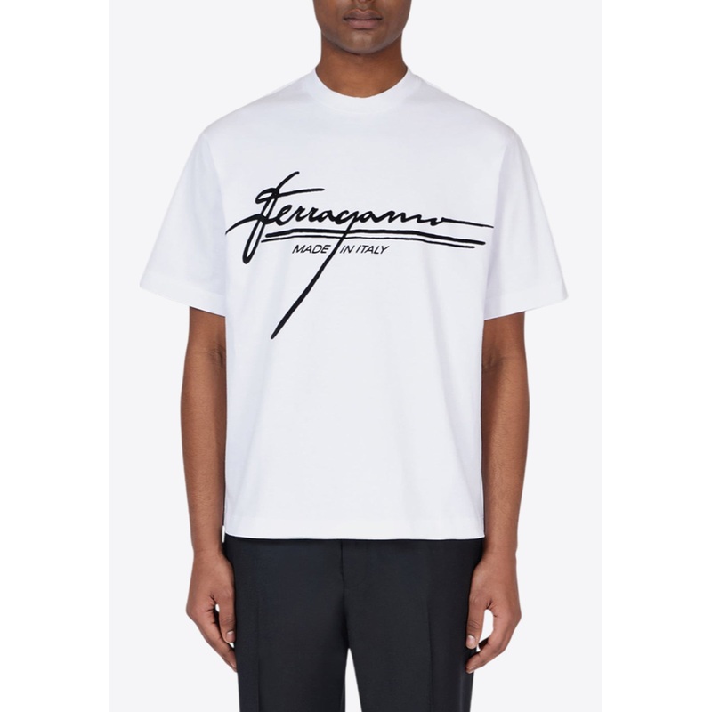 Signature Logo Print T-shirt White mrtwstd_S