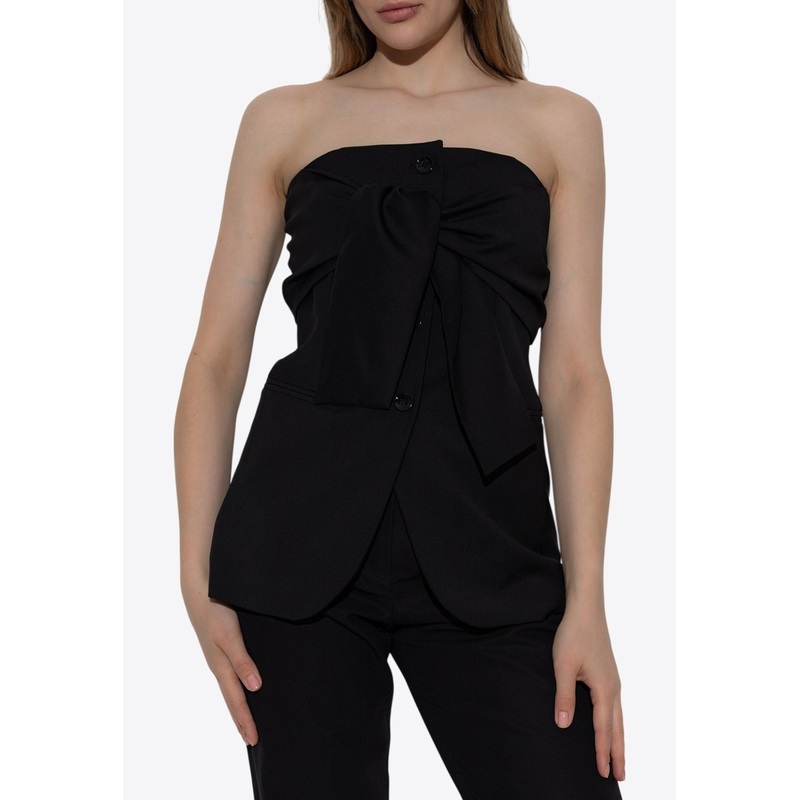 Veruska Blazer-Inspired Bustier Top Black wrtwit_IT 38