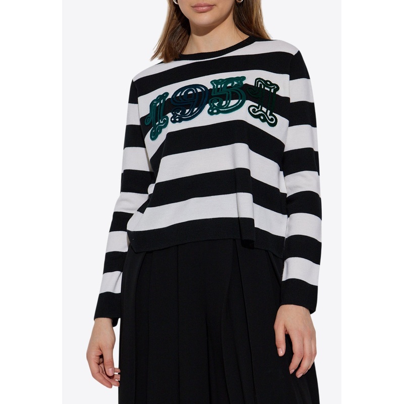 Viterbo Striped Wool Sweater Monochrome wrtwstd_XS
