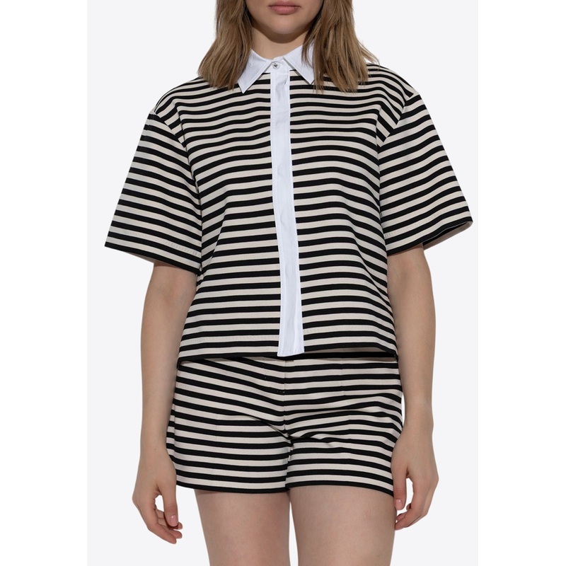 Wilson Striped Short-Sleeved Shirt Monochrome wrtwit_IT 40