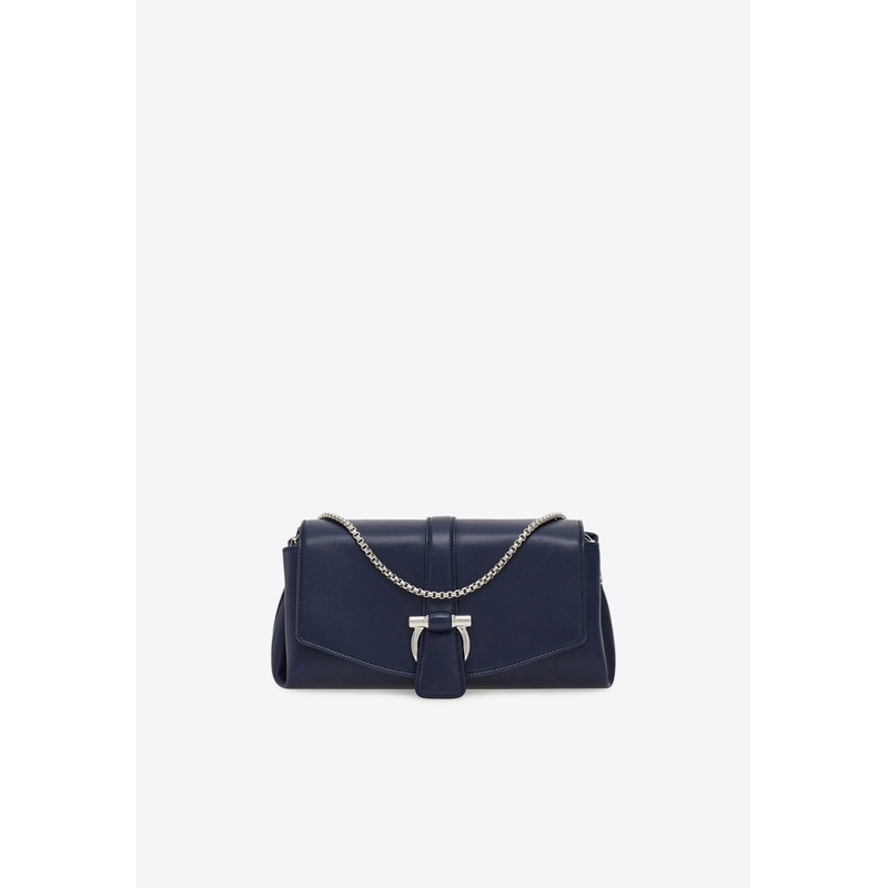 XS Front-Flap Leather Crossbody Bag Navy Onesize