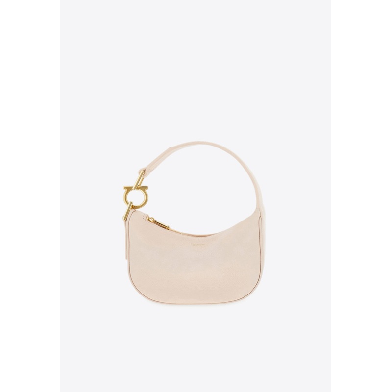 XS Grained Leather Hobo Bag Pink Onesize