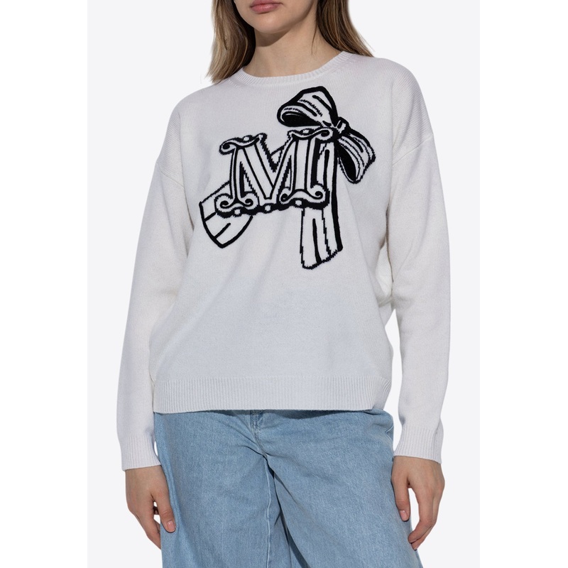 Zurlo Monogram Wool-Blend Sweater White wrtwstd_XS